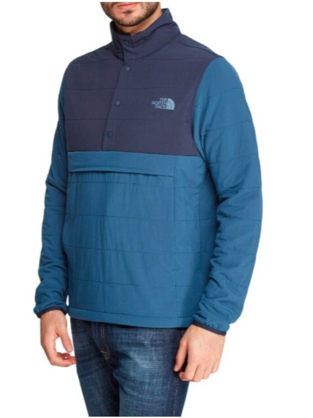 The North Face Mountain Sweatshirt 3.0 Anorak Jacket Men's Medium Blue Quilted